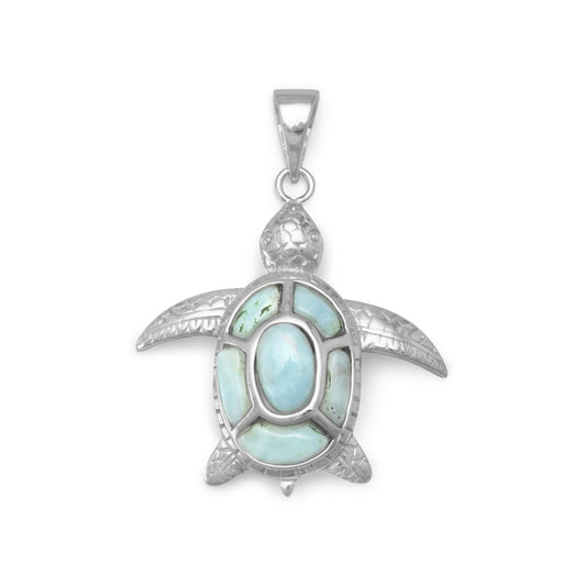 Extel Larimar Turtle Pendant