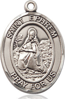 Extel Large Oval Pewter St. Ephrem Medal, Made in USA