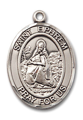 Extel Large Oval Sterling Silver St. Ephrem Medal, Made in USA