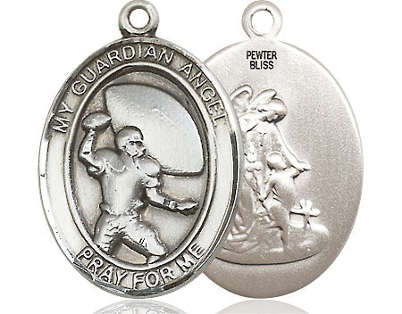 Extel Large Pewter Guardian Angel Football Medal Pendant Necklace Charm for Football Player