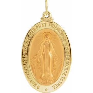 Extel Large 14K Yellow Gold Mens Womens Catholic Pendant Charm