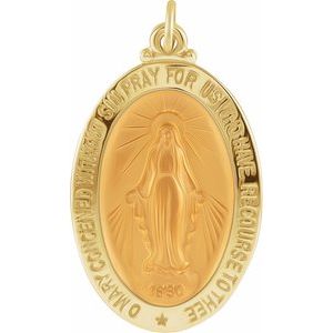 Extel Large 14K Yellow Gold Mens Womens Religious Medal Charm