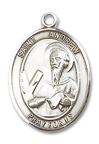 Extel Medium Oval Sterling Silver St. Andrew the Apostle Medal, Made in USA