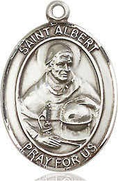 Extel Medium Oval Pewter St. Albert the Great Medal, Made in USA