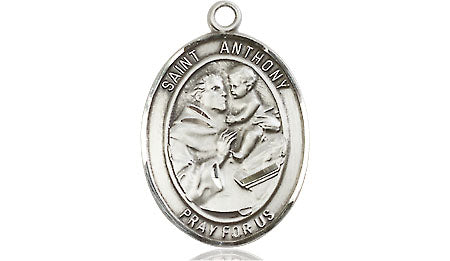 Extel Medium Oval Pewter St. Anthony of Padua Medal, Made in USA