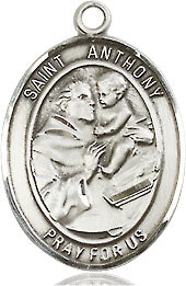 Extel Medium Oval Pewter St. Anthony of Padua Medal, Made in USA