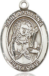 Extel Medium Oval Pewter St. Apollonia Medal, Made in USA