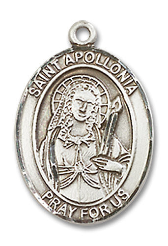 Extel Medium Oval Sterling Silver St. Apollonia Medal, Made in USA