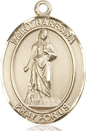 Extel Medium Oval  14kt Gold Filled St. Barbara Pendant with 18" chain, Made in USA