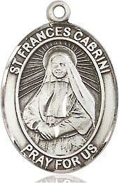 Extel Medium Oval Pewter St. Frances Cabrini Medal, Made in USA