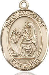 Extel Medium Oval  14kt Gold Filled St. Catherine of Siena Pendant with 18" chain, Made in USA