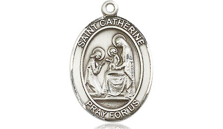 Extel Medium Oval Pewter St. Catherine of Siena Medal, Made in USA