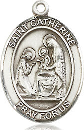 Extel Medium Oval Pewter St. Catherine of Siena Medal, Made in USA