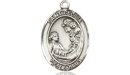 Extel Medium Oval Pewter St. Cecilia Medal, Made in USA