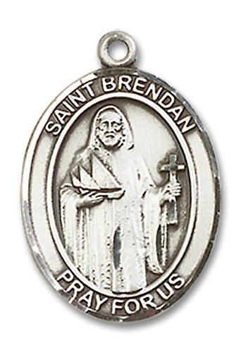 Extel Medium Oval Sterling Silver St. Brendan the Navigator Medal, Made in USA