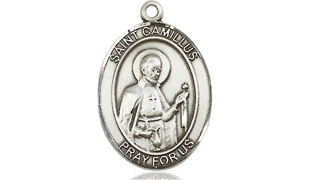 Extel Medium Oval Pewter St. Camillus of Lellis Medal, Made in USA