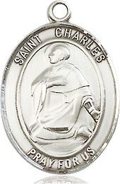 Extel Medium Oval Pewter St. Charles Borromeo Medal, Made in USA