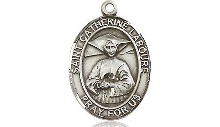 Extel Medium Oval Pewter St. Catherine Laboure Medal, Made in USA