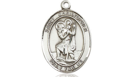 Extel Medium Oval Pewter St. Christopher Medal, Made in USA