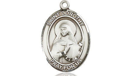 Extel Medium Oval Pewter St. Dorothy Medal, Made in USA