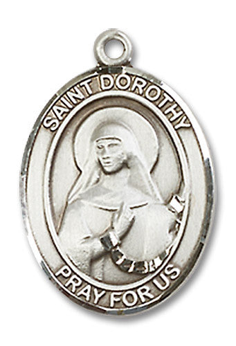 Extel Medium Oval Sterling Silver St. Dorothy Medal, Made in USA