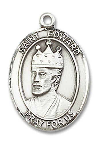 Extel Medium Oval Sterling Silver St. Edward the Confessor Medal, Made in USA