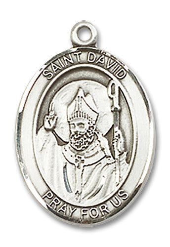 Extel Medium Oval Sterling Silver St. David of Wales Medal, Made in USA