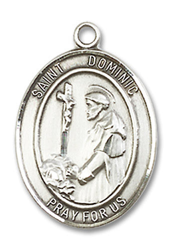 Extel Medium Oval Sterling Silver St. Dominic de Guzman Medal, Made in USA