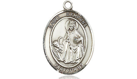 Extel Medium Oval Pewter St. Dymphna Medal, Made in USA