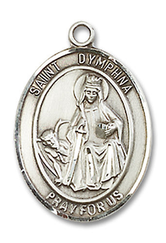 Extel Medium Oval Sterling Silver St. Dymphna Medal, Made in USA