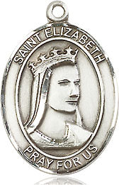 Extel Medium Oval Pewter St. Elizabeth of Hungary Medal, Made in USA