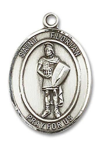 Extel Medium Oval Sterling Silver St. Florian Medal, Made in USA