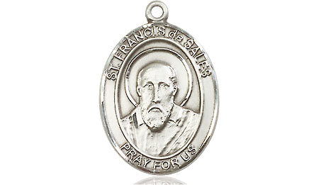 Extel Medium Oval Pewter St. Francis de Sales Medal, Made in USA