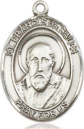 Extel Medium Oval Pewter St. Francis de Sales Medal, Made in USA