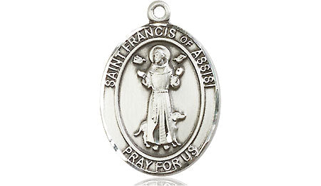 Extel Medium Oval Pewter St. Francis of Assisi Medal, Made in USA