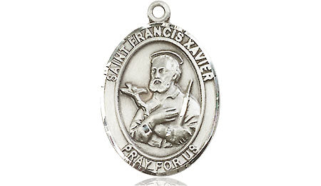 Extel Medium Oval Pewter St. Francis Xavier Medal, Made in USA