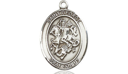 Extel Medium Oval Pewter St. George Medal, Made in USA