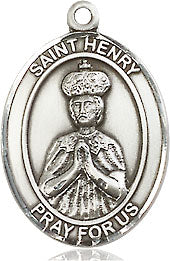 Extel Medium Oval Sterling Silver St. Henry II Medal, Made in USA