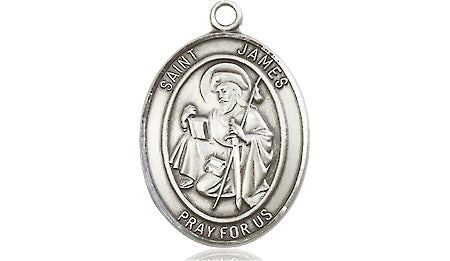 Extel Medium Oval Pewter St. James the Greater Medal, Made in USA