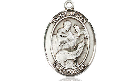 Extel Medium Oval Pewter St. Jason Medal, Made in USA