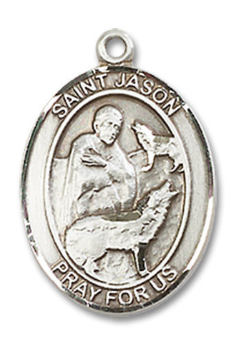 Extel Medium Oval Sterling Silver St. Jason Medal, Made in USA