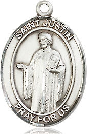 Extel Medium Oval Pewter St. Justin Medal, Made in USA