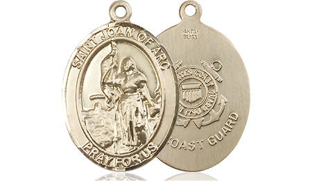 Extel Oval Medium 14kt Gold Filled St. Joan of Arc  Coast Guard Medal, Made in USA