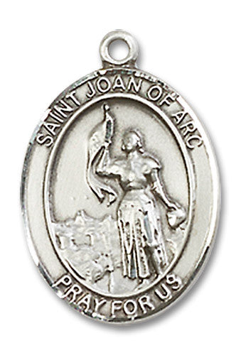 Extel Medium Oval Sterling Silver St. Joan of Arc Medal, Made in USA