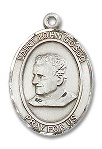 Extel Medium Oval Sterling Silver St. John Bosco Medal, Made in USA