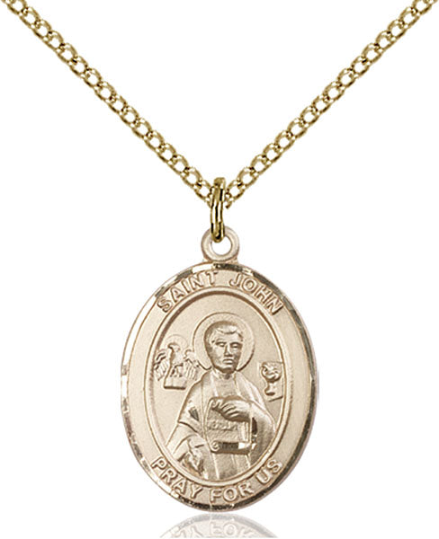 Extel Medium Oval 14Kt Gold Filled St. John the Apostle  with 18" chain, Made in USA