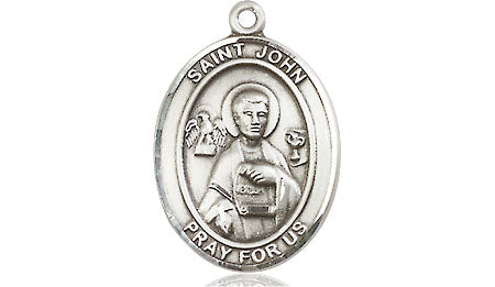 Extel Medium Oval Pewter St. John the Apostle Medal, Made in USA