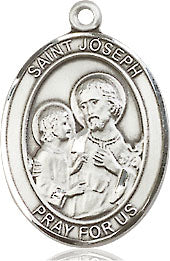 Extel Medium Oval Pewter St. Joseph Medal, Made in USA