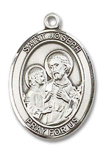 Extel Medium Oval Sterling Silver St. Joseph Medal, Made in USA