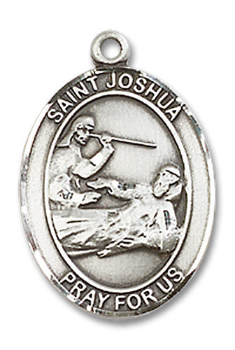 Extel Medium Oval Sterling Silver St. Joshua Medal, Made in USA